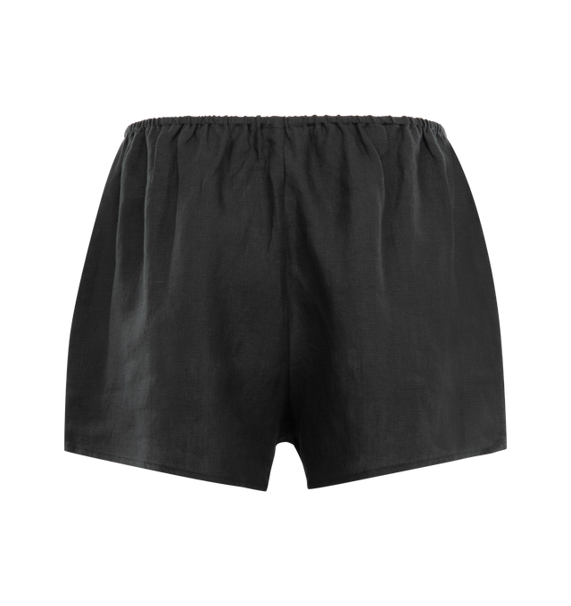 Image 5 of 6 - BLACK - DEIJI STUDIOS V-Neck Cami Set featuring two-piece linen set combining a camisole with matching short for a cohesive, understated look. The top features thin adjustable straps and a small button detail at the neckline, while the short is designed with an elasticated waistband to ensure a comfortable fit. 100% linen.