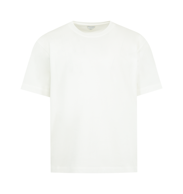 Image 1 of 2 - WHITE - BOTTEGA VENETA Cotton T-Shirt featuring regular fit, crew neck and short sleeves. 100% cotton. Made in Italy.