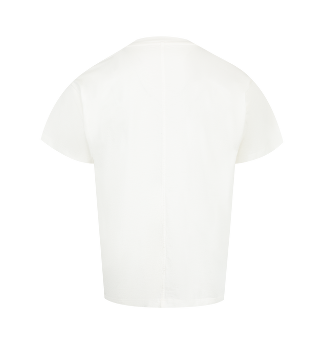 Image 2 of 2 - WHITE - THE ROW Sato T-Shirt featuring relaxed crewneck t-shirt in brushed organic cotton jersey with boxy fit, ribbed neckline, and signature center back detail. 100% cotton. Made in Italy.