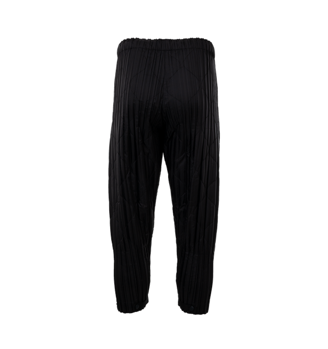 Image 2 of 4 - BROWN - ISSEY MIYAKE Padded Pleats Pants featuring release pleating, a relaxed shape with pleating only at the top and hems of the pant, an elastic waist and four pockets. 100% polyester. 
