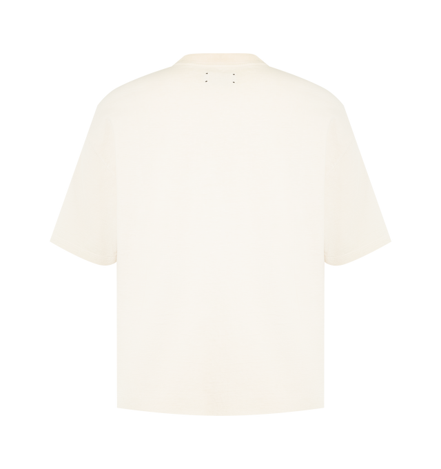 Image 2 of 2 - WHITE - AMIRI Crystal Quality Goods Skate Tee featuring crew neck, short sleeves, oversized fit and logo on front. Cotton.
