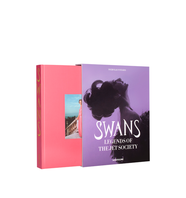 Image 4 of 5 - PINK - ASSOULINE Swans: Legends of the Jet Society captures the spirit of this world, in which todays technology was the stuff of science fiction, when foreign travel was the preserve of a privileged cosmopolitan few. From bygone aristocracy to modern mega-wealthy moguls, this stunning volume regales with escapades of travel, money, sex, and adventure. These are the legends of the jet settales of glamour, excitement, and exclusivity. 296 pages 200 illustrations. W 27.89 x L 35.48 x D 5.18 cm.