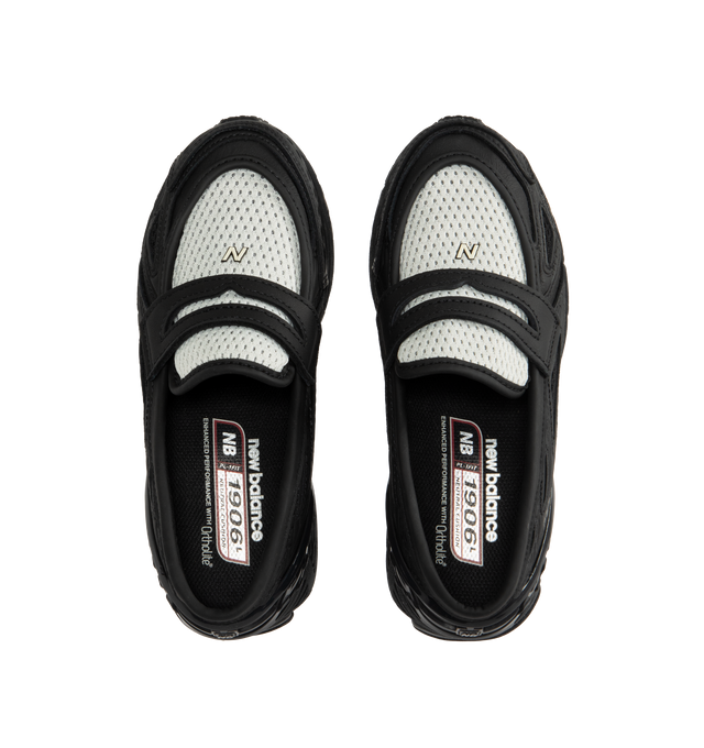 Image 5 of 5 - BLACK - NEW BALANCE 1906L Sneaker featuring a classic penny loafer shape, open holed mesh upper, curvilinear synthetic overlays, 860v2 sole unit, segmented ABZORB SBS pods at the heel and N-ergy outsole.
