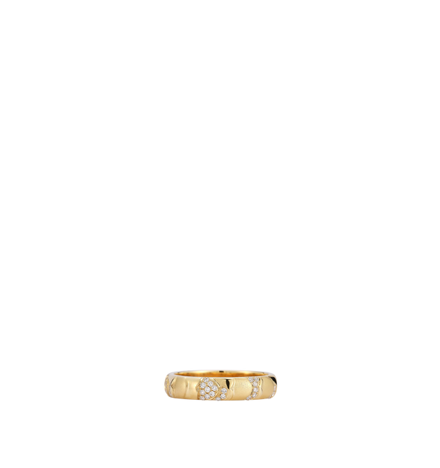 Image 1 of 3 - GOLD - Renna Aegean Ring featuring alternating diamond, high polish and brushed polish undulate around the finger for this graceful band. 4.5 mm wide. Hirshleifers offers a range of pieces from this collection in-store. For personal consultation and detailed information about jewelry, please contact our dedicated stylist team at personalshopping@hirshleifers.com.
