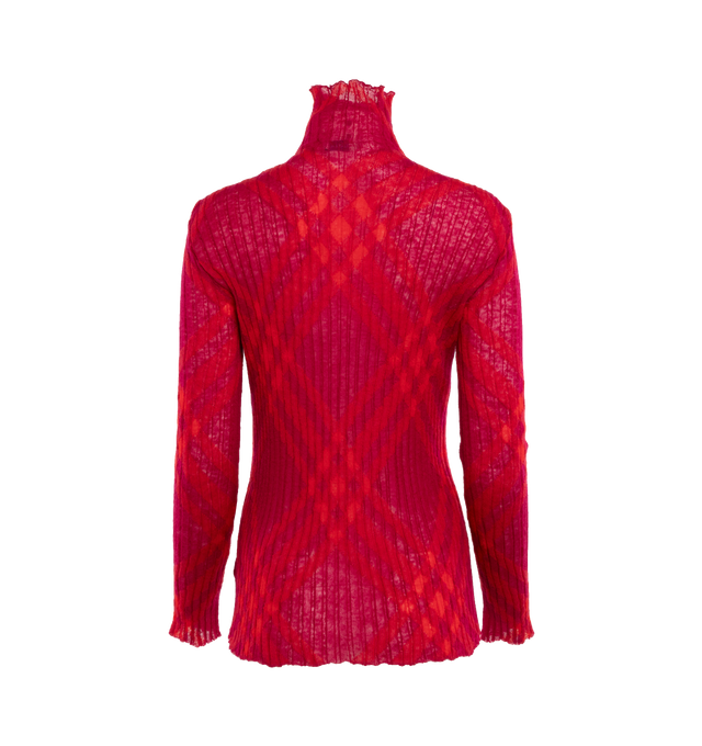 HIGH NECK CHECK SWEATER (WOMENS)