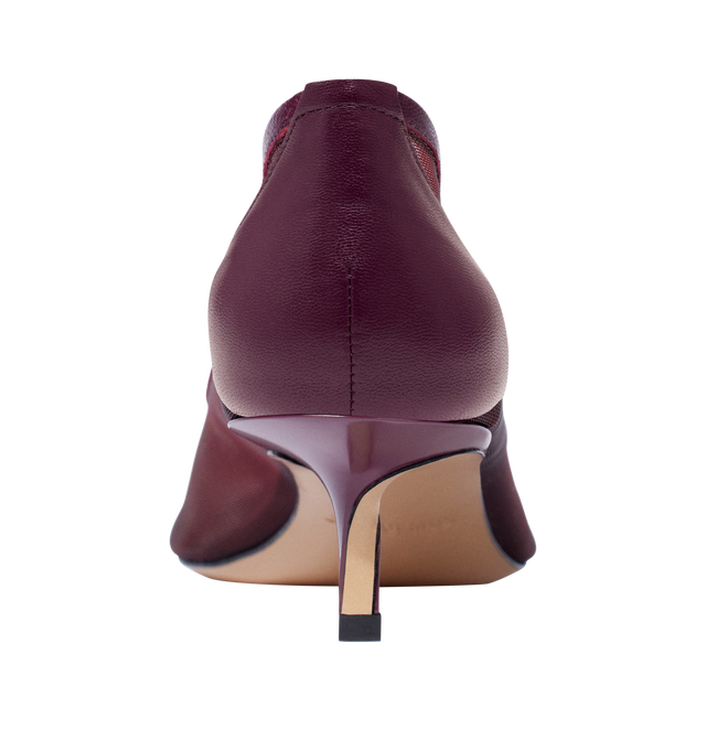 Image 3 of 4 - RED - JACQUEMUS Les Escarpins Tourni Mesh Pumps featuring mesh nylon with a leather trim for a chic, barely-there effect, pointed toe adorned with a bow, slip-on style and leather outsole. 1.75 in / 45 mm kitten heel. Made in Italy.