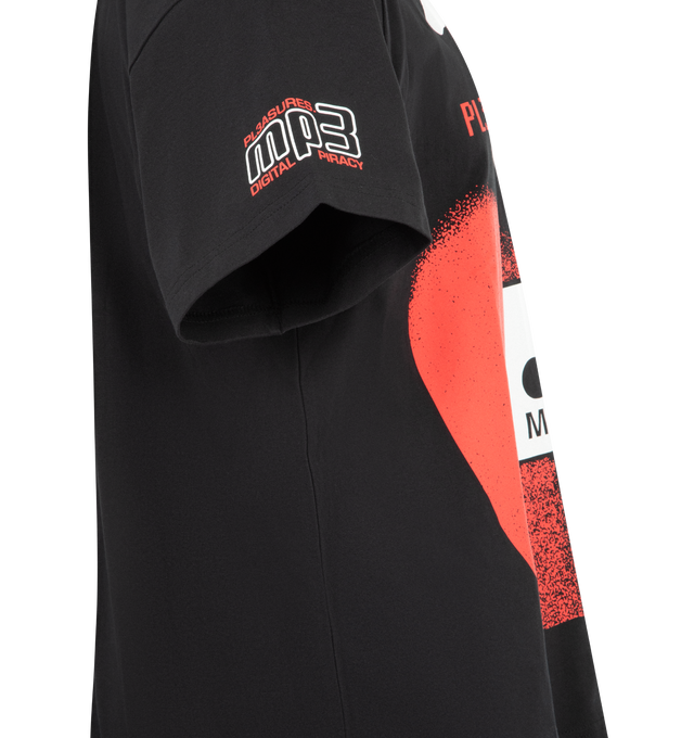 Image 3 of 3 - BLACK - PLEASURES Piracy Graphic T-Shirt featuring relaxed fit, crewneck, short sleeves and graphic on front. 100% cotton.