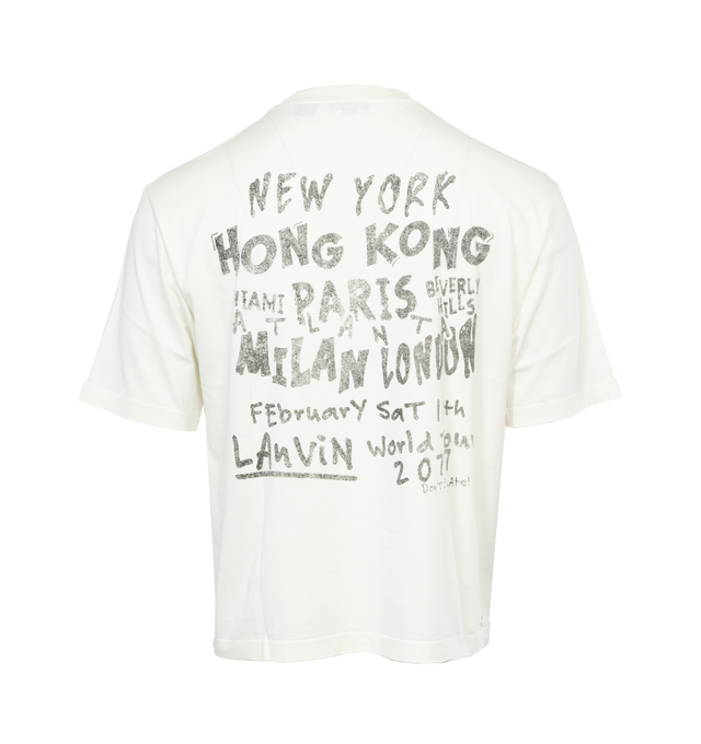 Image 2 of 4 - WHITE - LANVIN LAB X FUTURE Printed Tee featuring regular fit, short sleeve, crew neck, graphic printed design, straight hem and tonal stitching. 100% cotton. 