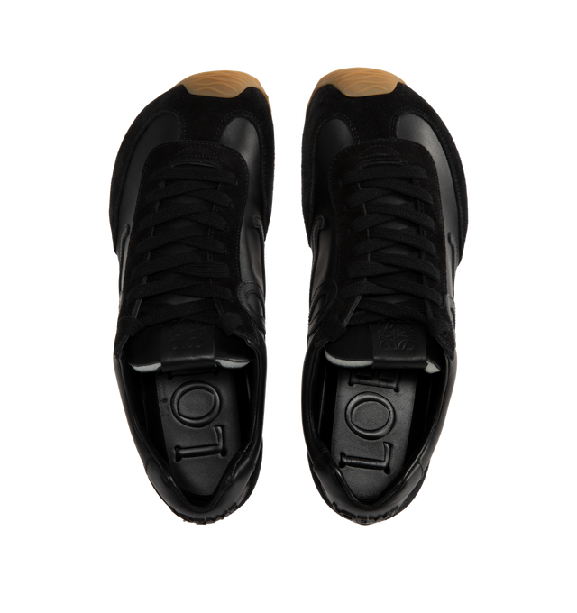 Image 5 of 5 - BLACK - LOEWE Ballet Runner 2.0 in soft calfskin featuring an asymmetrical toe shape, a sock-like internal structure, a lightweight rubber outsole that extends to the toecap, L monogram at the side, embossed Anagram on the tongue and injected rubber LOEWE on the heel tab. Soft Calf. Made in Italy.