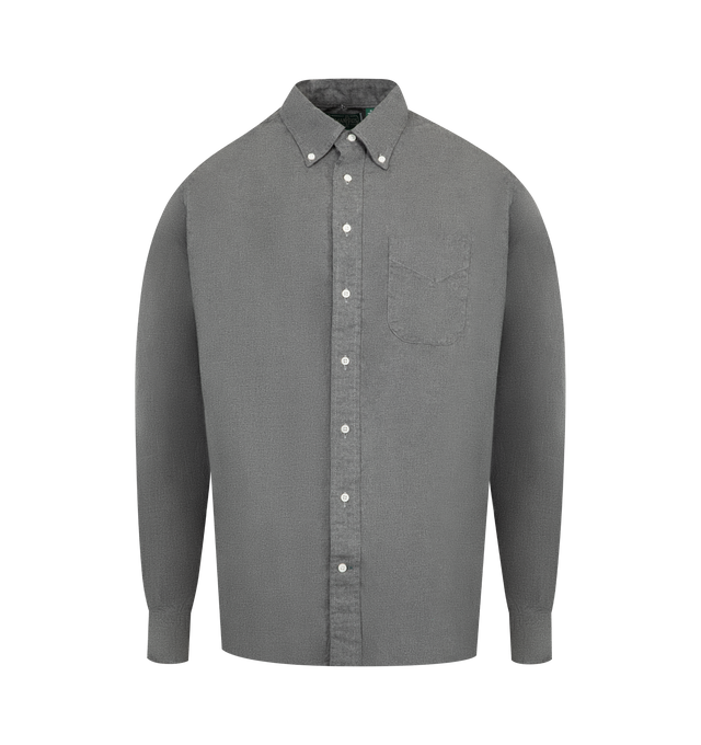Image 1 of 2 - GREY - GITMAN BROS Classic Flannel Shirt featuring button front closure, front chest pockets, regular fit, long sleeves and button cuffs. 100% cotton.