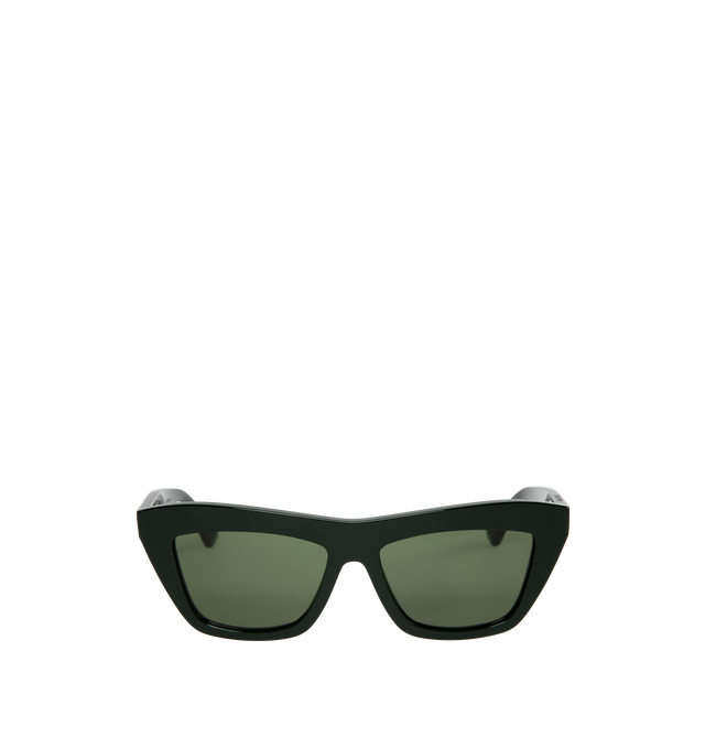 Image 1 of 3 - GREEN - BOTTEGA VENETA Cat Eye Sunglasses featuring acetate frame and gold-tone hardware at temples. Made in Italy. 