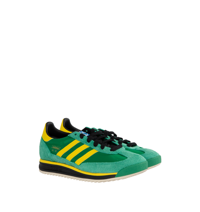 Image 2 of 5 - GREEN - ADIDAS SL 72 RS Sneakers featuring regular fit, lace closure, leather upper, synthetic lining, EVA midsole and rubber outsole. 