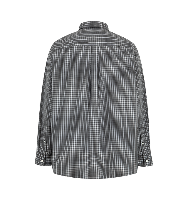 Image 2 of 2 - MULTI - Loewe Men's Technical Cotton Shirt is crafted from lightweight technical cotton and features an all-over checked pattern. Designed with a relaxed fit and regular length, it is finished with a classic collar, button-front fastening, buttoned cuffs, and Double L embroidery at the chest. Main Material: Polyester/Cotton. Color: Black/White. Made in Madagascar.