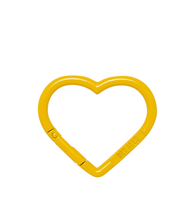 Image 2 of 2 - YELLOW - HUMAN MADE Heart Carabiner featuring lightweight aluminum, strong rust resistance, straight gate design and HUMAN MADE and DRY ALLS engraving. 5 x 5cm. Aluminium.