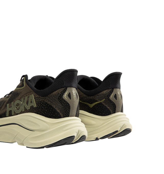 Image 3 of 5 - BROWN - HOKA Clifton 10 Sneaker featuring jacquard knit, reflective upper details, smooth MetaRocker, rearfoot-focused Active Foot Frame, CMEVA midsole, molded EVA sockliner and inherently durable abrasion rubber.