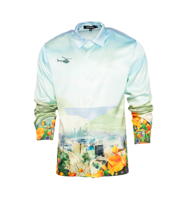 HELICOPTER LANDSCAPE SILK SHIRT