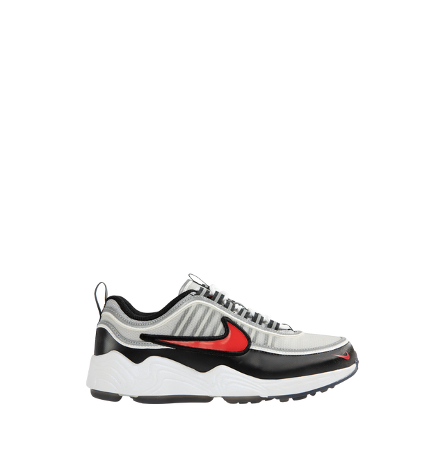 Image 1 of 5 - SILVER - NIKE Air Zoom Spiridon Sneaker featuring iconic running silhouette, reflective design lines, foam midsole and rubber outsole.