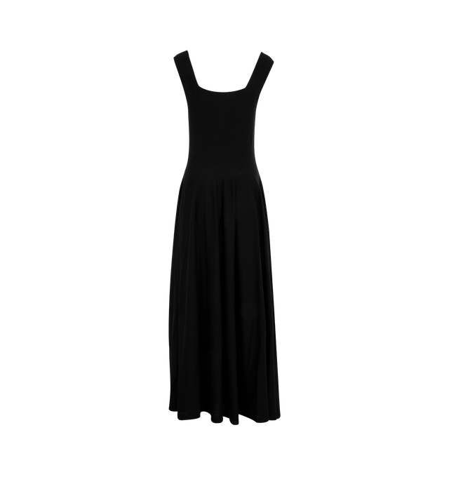 Image 2 of 2 - BLACK - KHAITE Jodie Dress featuring a sleeveless knit dress of fine Merino wool. Sleek square neckline mirrored at back. Engineered for volume at the beautifully draping skirt. Slips on. 100% virgin wool.