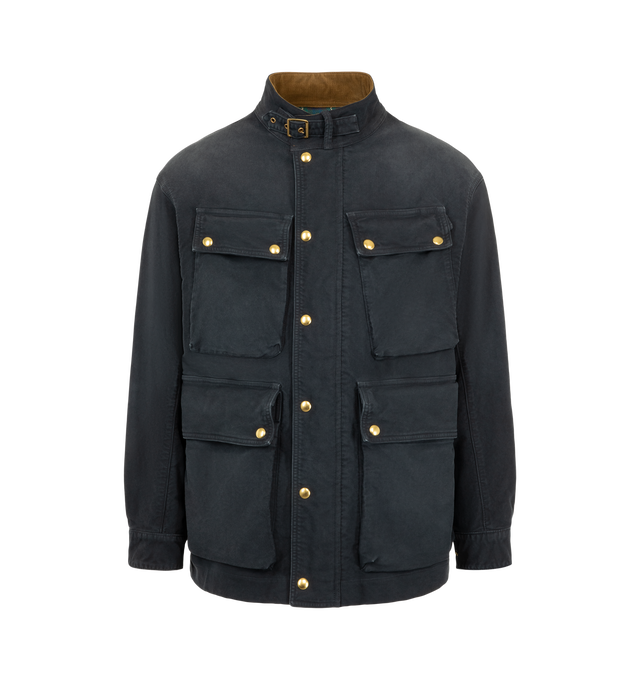 Image 1 of 2 - BLACK - Visvim Alta Field Down Jacket G.Cords is crafted from cotton and features a hunting-inspired silhouette with dropped shoulders, snap buttons, insulation, and a garment-dyed finish for a lived-in appearance. Made in Japan.