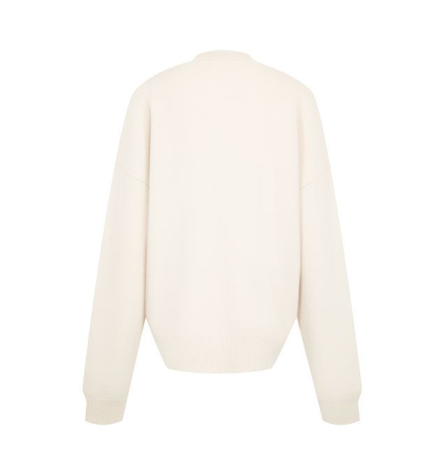 Image 2 of 2 - NEUTRAL - Extreme Cashmere Women's N496 Like Sweater is crafted from a luxurious cashmere blend and features a relaxed drop-shoulder silhouette with a zippered crew neckline for a modern take on a classic knit. This designer cashmere sweater combines exceptional softness with versatile styling, making it an effortless layering piece for everyday wear. Main Material: 94% Cashmere, 5% Nylon, 1% Elastane.