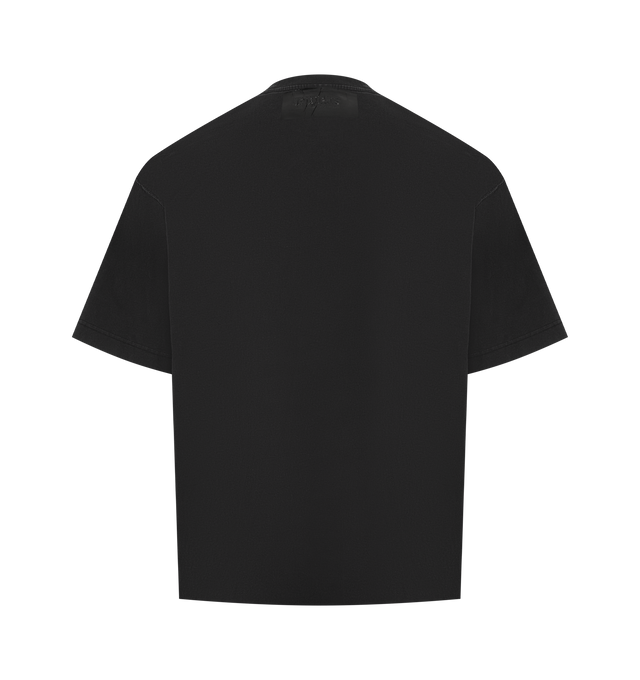Image 2 of 2 - BLACK - VETEMENTS Taped Logo T-shirt featuring cotton jersey, rib-knit crewneck and tape appliqu with logo at chest and back. 100% cotton. Made in Portugal.