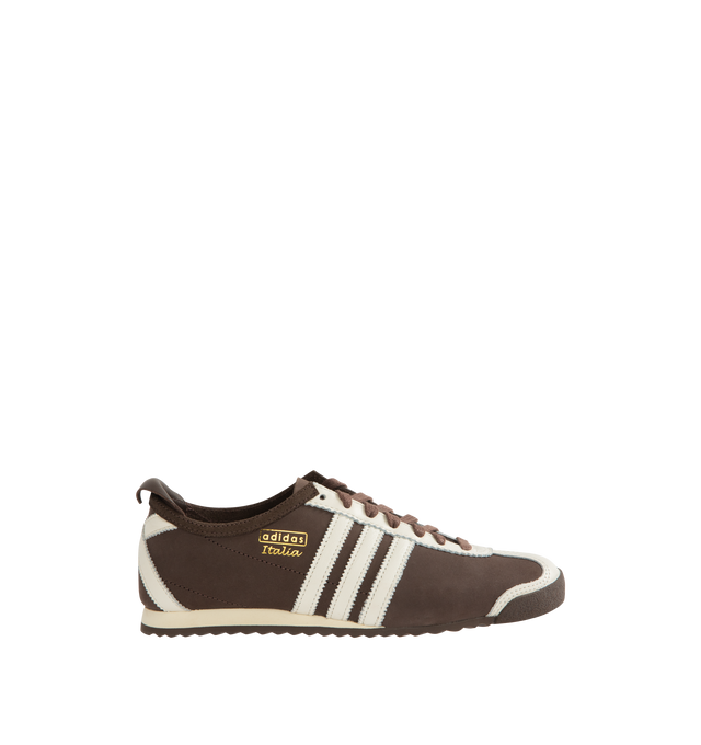Image 1 of 5 - BROWN - ADIDAS Italia 60S Sneaker featuring regular fit, lace closure, leather upper, leather lining, rubber outsole, signature archive gold 'adidas Italia' branding and deconstructed lining effect.