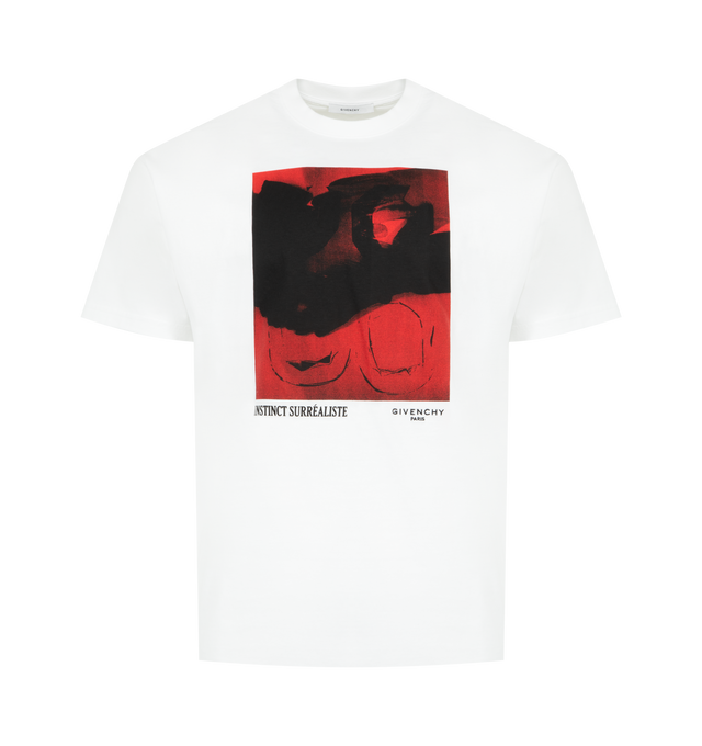 Image 1 of 2 - WHITE - GIVENCHY Regular Fit T-Shirt featuring short sleeves, crew neck, regular fit and graphic print on front. 100% cotton.