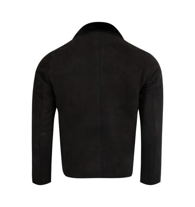 Image 2 of 3 - BLACK - GIORGIO BRATO MEPX Jacket featuring zip front closure, lamb leather, shirt-style collar, zip front closure, ribbed cuffs and side pockets. 100% lambskin. Made in Italy.