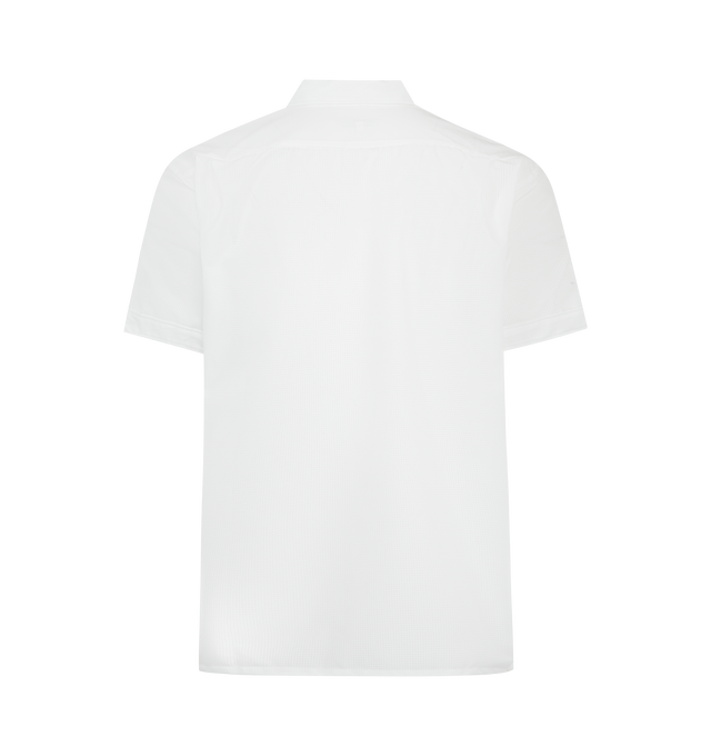 Image 2 of 2 - WHITE - ENGINEERED GARMENTS Camp Shirt featuring short-sleeves, a relaxed open collar, diagonally positioned patch pockets and button closure. 100% cotton. Made in USA.