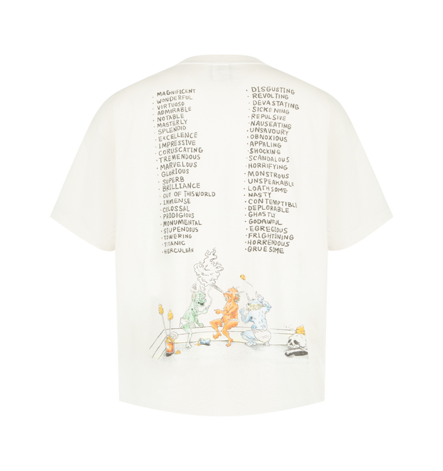 Image 2 of 2 - WHITE - SAINT MICHAEL Saint Wet Printed Cotton-Jersey T-Shirt featuring boxy fit, short sleeves, crew neck and graphic on front. 100% cotton.