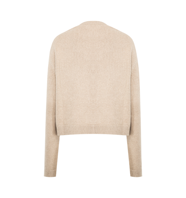 Image 2 of 2 - NEUTRAL - KHAITE Milo Sweater featuing a drop-shoulder, jersey-stitch, pullover style and 1x1 ribbing at crewneck, cuffs, and hem. 100% cashmere.