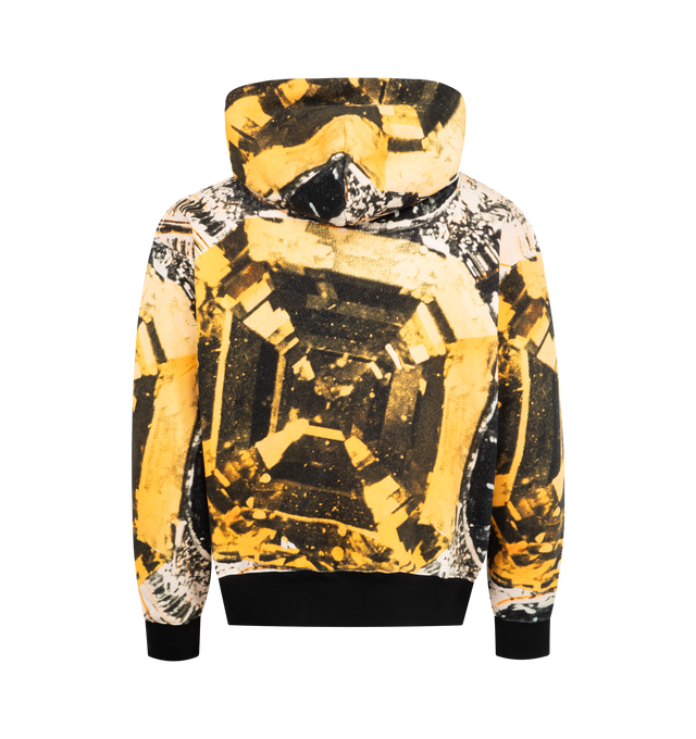 Image 2 of 2 - YELLOW - PLEASURES x Richard Bernstein Radiance Zip Hoodie featuring cotton-blend hoodie, print throughout, relaxed fit, two-way front zip closure, fixed hood, ribbed cuffs and hem and split kangaroo pocket. 72% cotton, 28% polyester.
