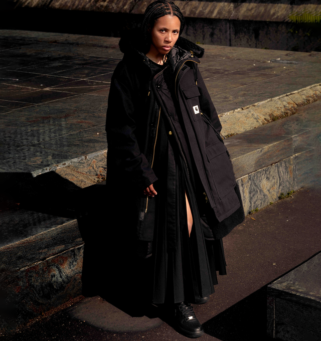 CANVAS PARKA WITH FLEECE TRIM