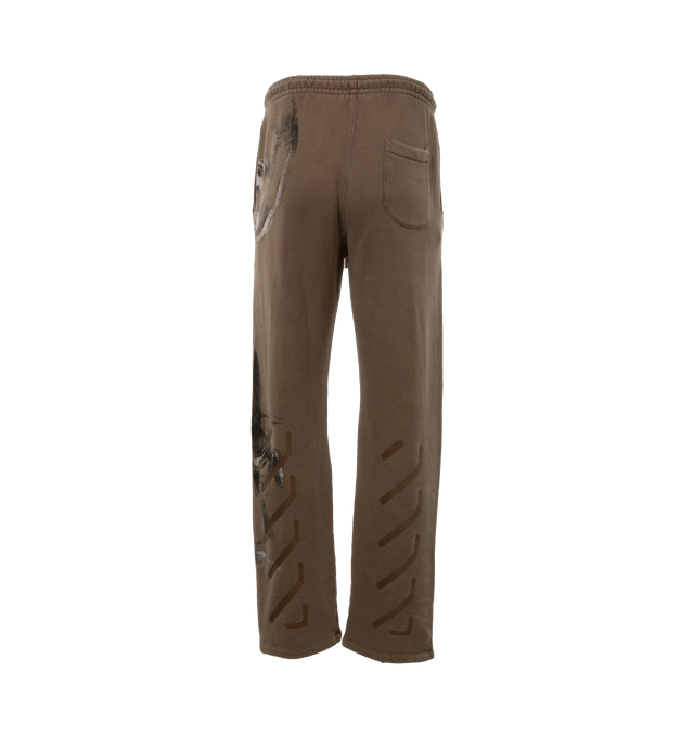 Image 2 of 4 - BROWN - OFF-WHITE BW S.Matthew Sweatpant featuring graphic print to the front, elasticated waistband and rear patch pocket. 100% cotton.  