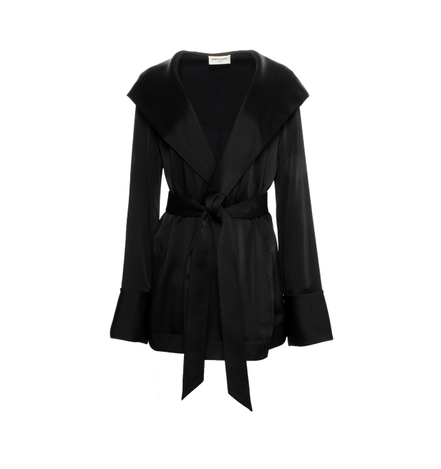 CREPE SATIN BELTED JACKET