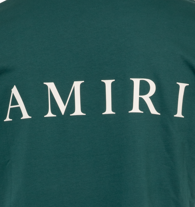 Image 4 of 4 - GREEN - AMIRI MA Logo Tee featuring short sleeves, crew neck, regular fit and logo on chest and back. 100% cotton.  