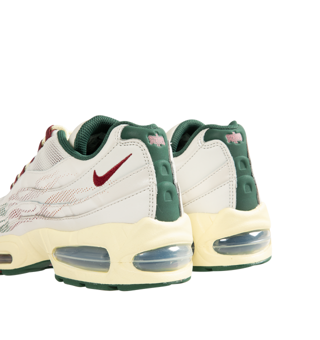 Image 3 of 5 - WHITE - NIKE Air Max 95 "Big Bubble" SE Sneaker featuring upper that combines real and synthetic leather with airy textiles for a layered, visible Max Air cushioning, flex grooves in the midsole and outsole, foam midsole and rubber outsole.