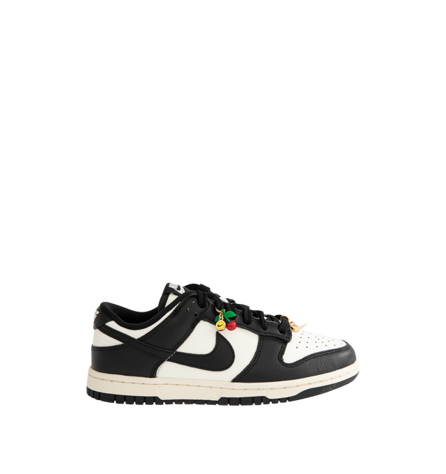 Image 1 of 5 - BLACK - NIKE Dunk Low SE Sneaker featuring charm details, plush padding, leather upper, foam midsole and rubber outsole with classic pivot circle.