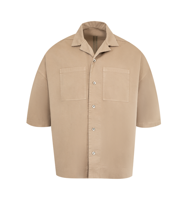 Image 1 of 2 - BROWN - DRKSHDW Magnum Tommy Shirt featuring short sleeves, button front closure, spread collar and two chest patch pockets. Cotton.