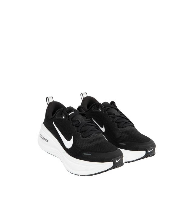 Image 2 of 5 - BLACK - NIKE Vomero Plus Sneaker featuring a stack of full-length ZoomX foam, engineered mesh upper, ZoomX foam midsole, durable traction, high-abrasion rubber outsole, webbed lace loops for an adjustable fit and reflective design details.