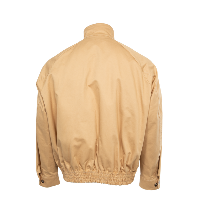 Image 2 of 4 - NEUTRAL - MARNI Bomber Jacket featuring oversized fit with raglan sleeves, buttoned stand collar, concealed zip closure, elasticated hem, slant pockets and a gummy Marni patch on the chest. 100% cotton. 