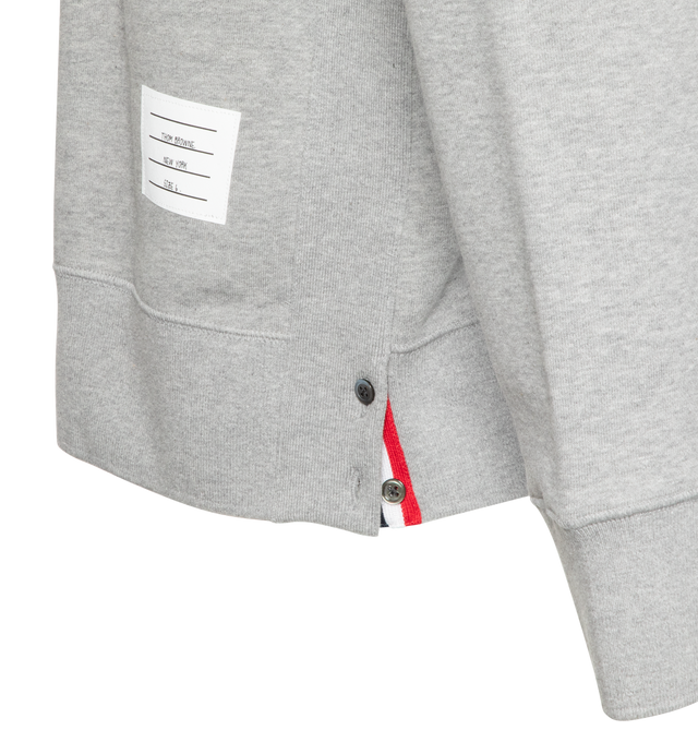 Image 3 of 4 - GREY - THOM BROWNE classic sweatshirt with four stripe detailing at arm.  