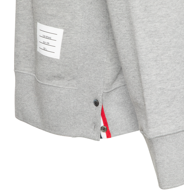 Image 3 of 4 - GREY - THOM BROWNE classic sweatshirt with four stripe detailing at arm.