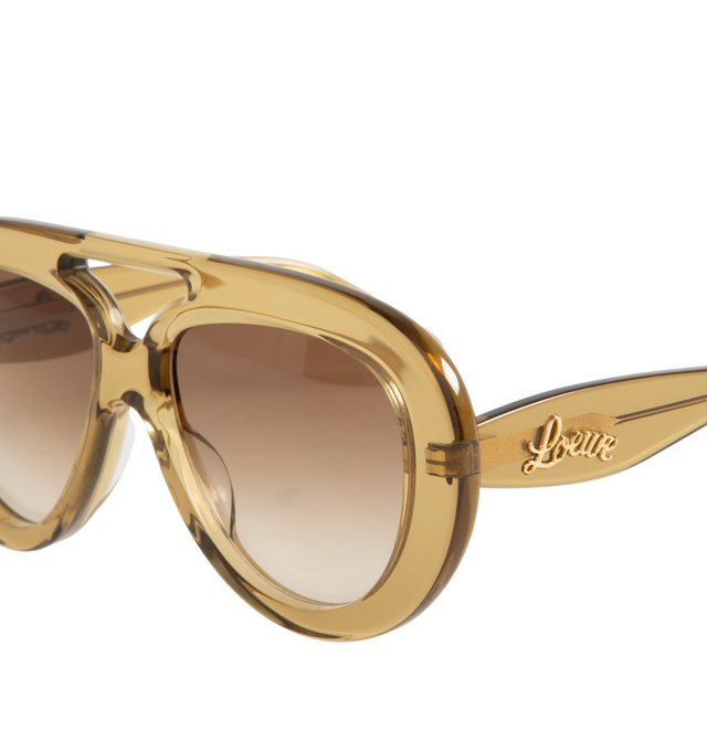 Image 3 of 3 - BROWN - Loewe Pilot sunglasses in acetate featuring universal fit, UVA/UVB protection and metal LOEWE logo. Made in Italy.