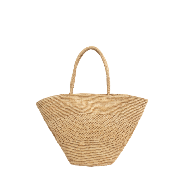 Image 1 of 3 - NEUTRAL - THE ROW Emilie Bag in Raffia featuring petite handwoven tote bag in natural raffia with shoulder straps and dimensional texture. Unlined. 10 x 6 x 11 in. 100% raffia. Made in Italy.