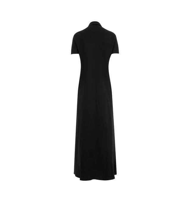 Image 3 of 3 - BLACK - THE ROW Valenit Dress featuring collar with 3 button placket, short sleeves and maxi length. 55% cupro, 44% silk. Lining: 100% silk. Made in Italy.