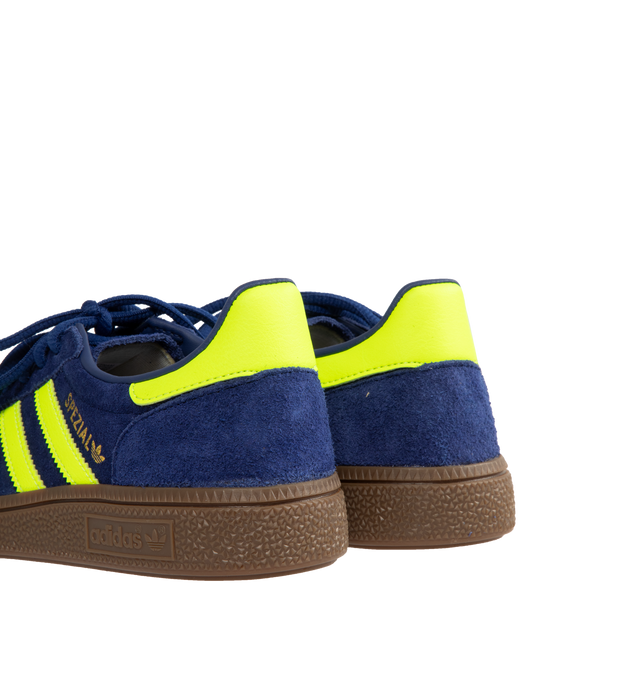 Image 3 of 5 - BLUE - ADIDAS Handball Spezial Sneakers featuring regular fit, lace closure, leather and synthetic upper, synthetic and textile lining and rubber outsole.