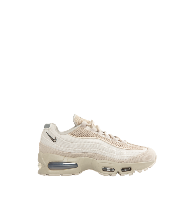 Image 1 of 5 - NEUTRAL - Nike Men's Air Max 95 Big Bubble Sneaker featuring textile and synthetic leather, visible Max Air cushioning, flex grooves in the midsole and outsole, foam midsole and rubber outsole.