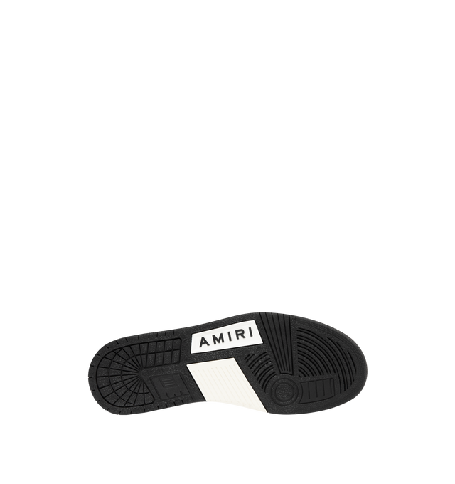 Image 4 of 5 - BLACK - AMIRI Skel Top Low Sneaker featuring round toe, lace-up front, logo patch and contrast trim. 100% Cow Leather. Sole: 100% Rubber.