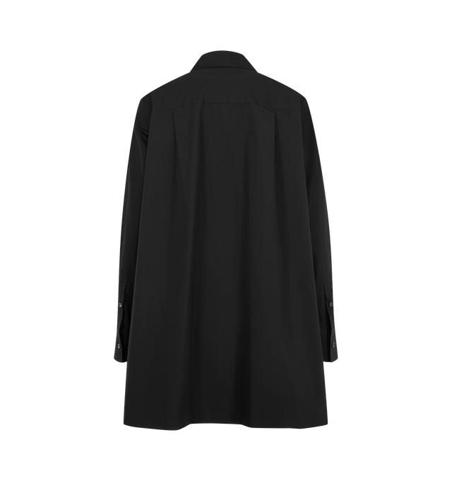 Image 2 of 2 - BLACK - Loewe Women's Tailored Shirt Dress is crafted from lightweight cotton and features a peplum silhouette at the front. Designed with a relaxed fit and short length, it is finished with a button-front fastening and Double L embroidery at the waist. Main Material: Cotton. Made in Italy.